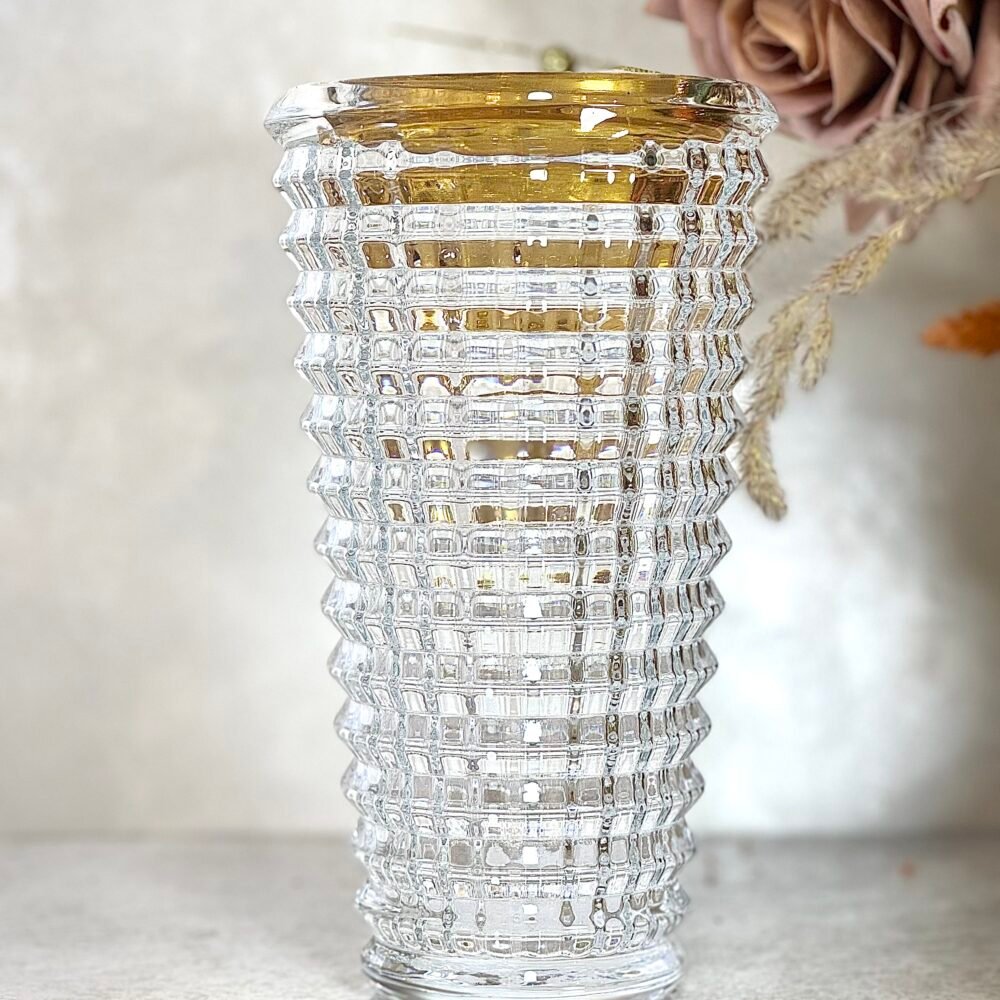 Brûleur d’Oud en Verre Cylindrique Rayé – Élégance Moderne et Parfum Raffiné (Deux Tailles)