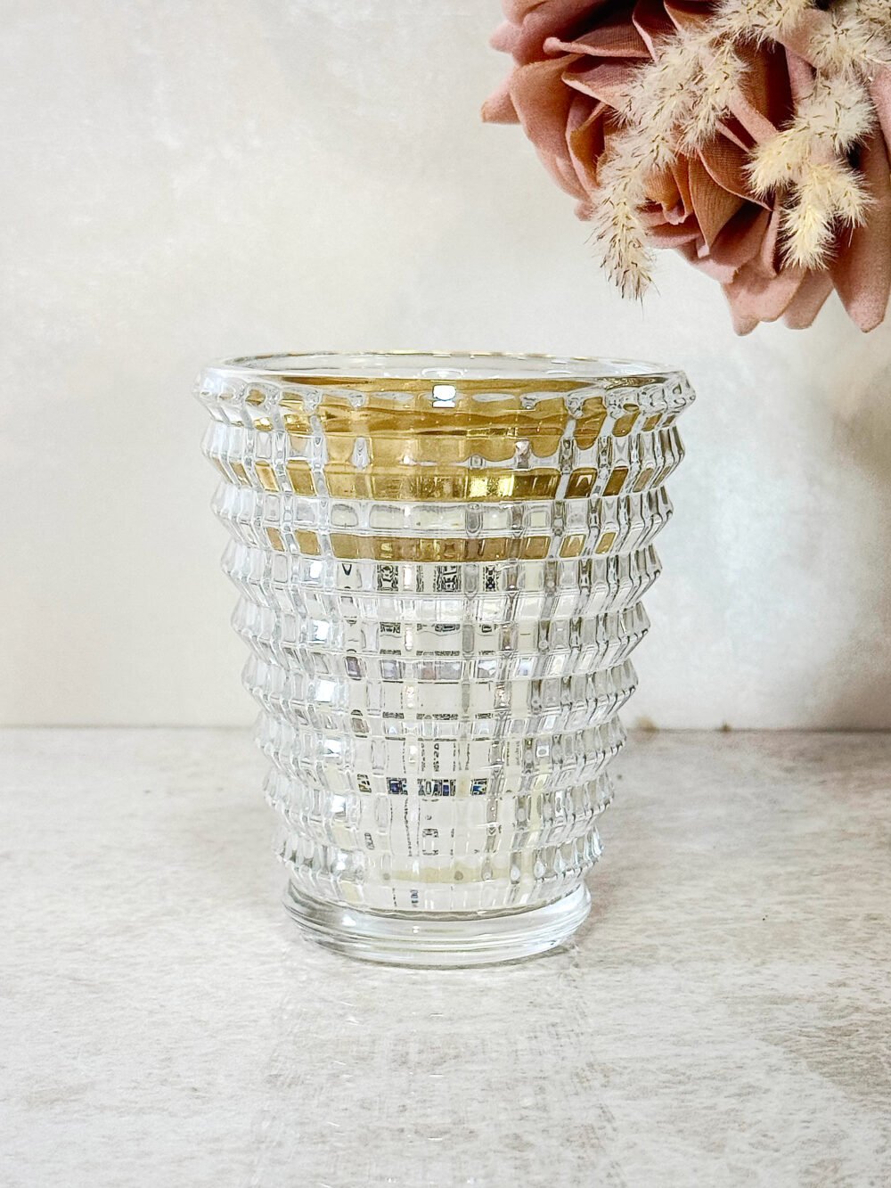 Brûleur d’Oud en Verre Cylindrique Rayé – Élégance Moderne et Parfum Raffiné (Deux Tailles)