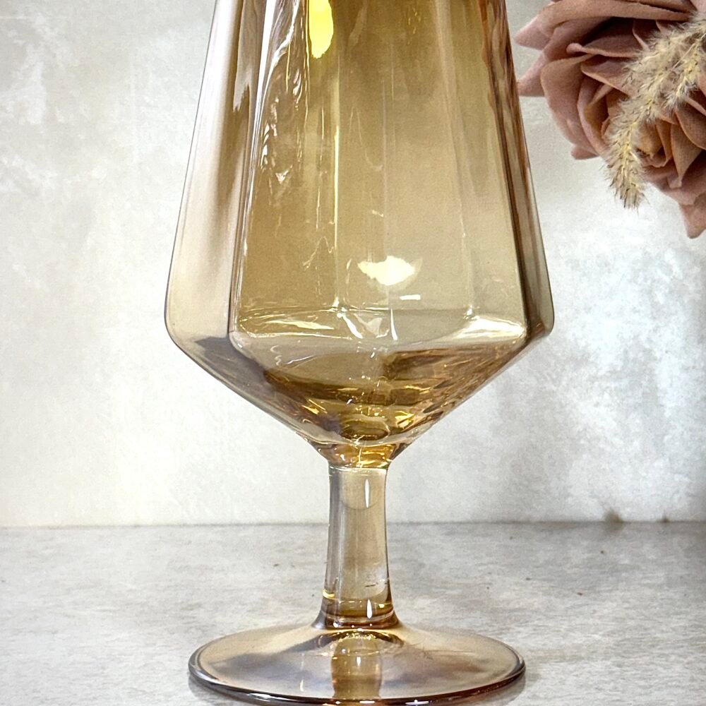 Ensemble de 6 Coupes en Verre Ambre – Élégance Chaleureuse et Design Raffiné pour Vos Boissons