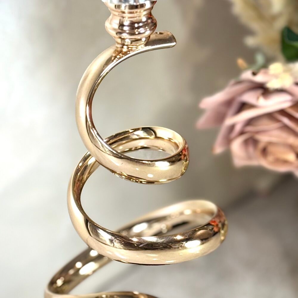 Bougeoir Spirale Noir et Doré – Design Élégant et Contemporain pour Décoration Moderne