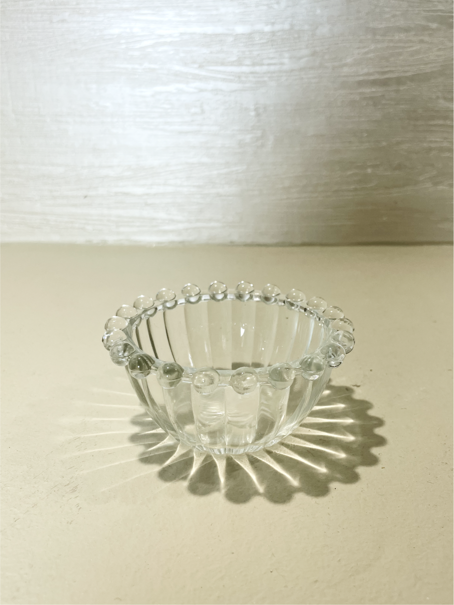 Petit Bol en Verre Transparent à Bords en Goutte d'Eau