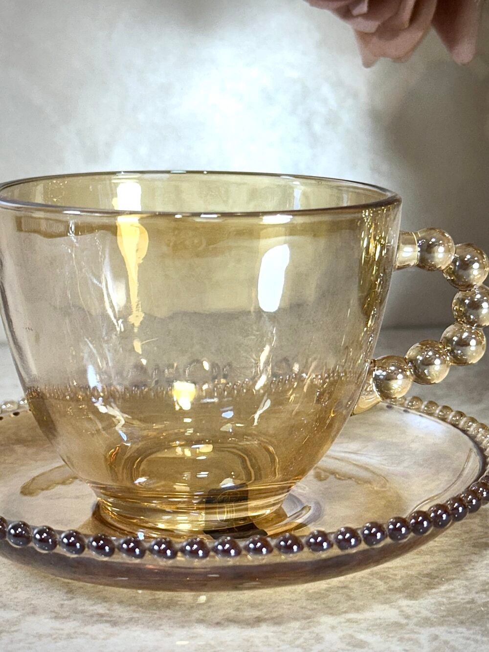 Ensemble de 6 Tasses à Café Élégantes en Verre Ambre Clair – Raffinement et Style Unique pour Votre Table