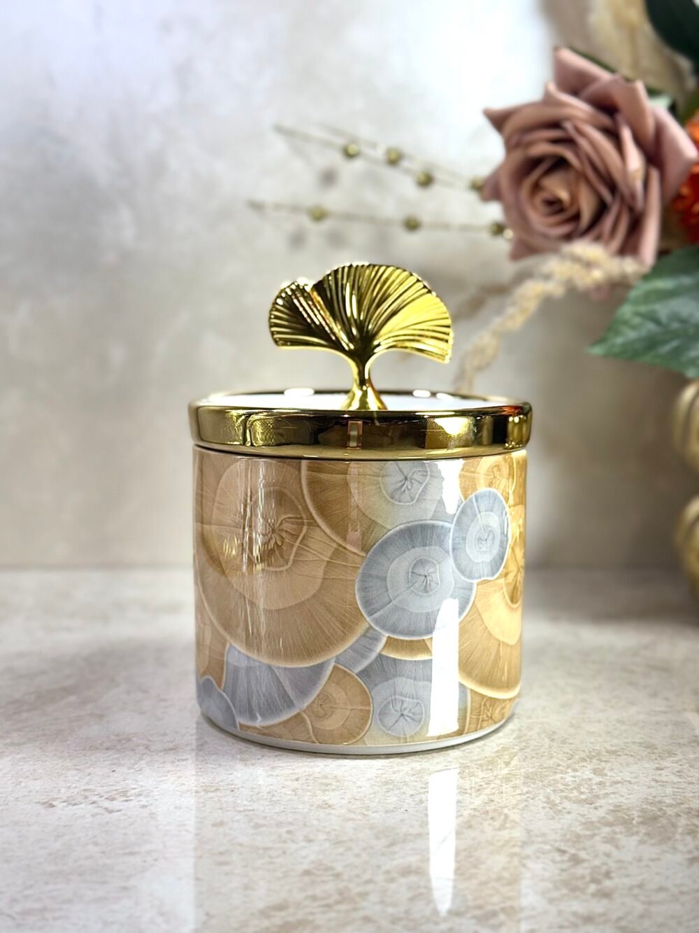 Ensemble de 2 Bocaux en Céramique Style Maritime – Gris et Brun