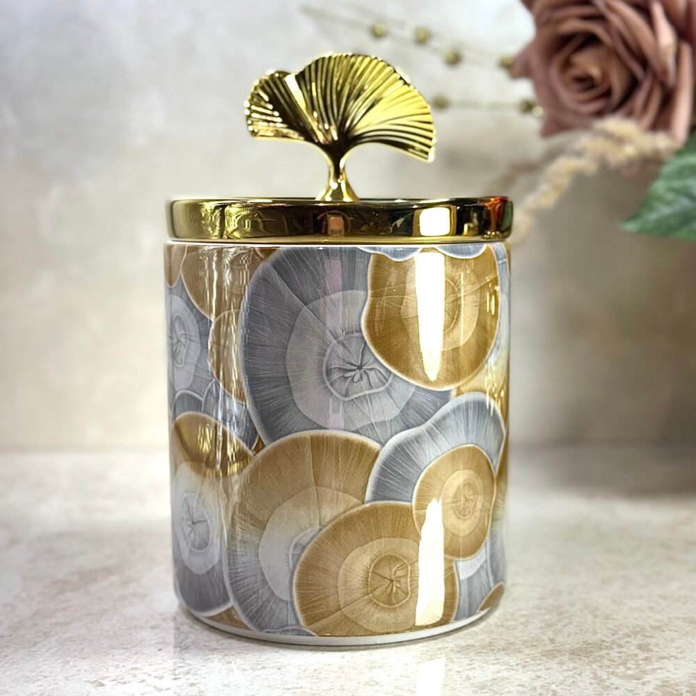 Ensemble de 2 Bocaux en Céramique Style Maritime – Gris et Brun