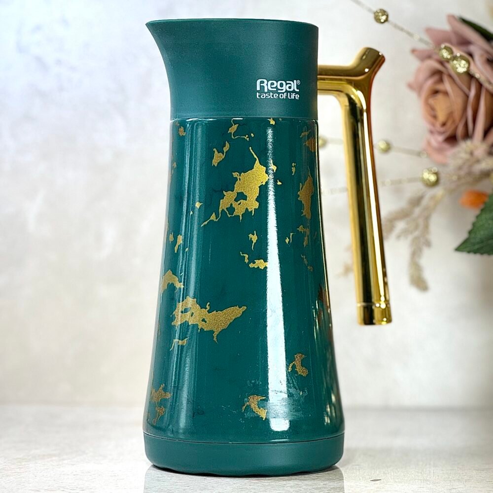 Ensemble de Thermos Verts avec Décorations Dorées – Disponible en 2 Tailles