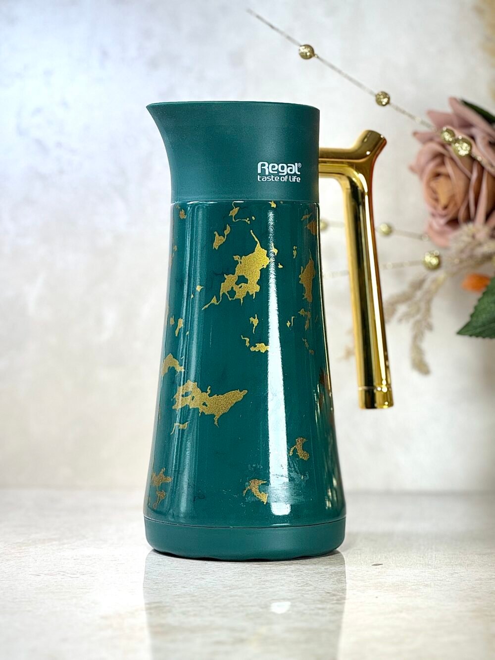 Ensemble de Thermos Verts avec Décorations Dorées – Disponible en 2 Tailles
