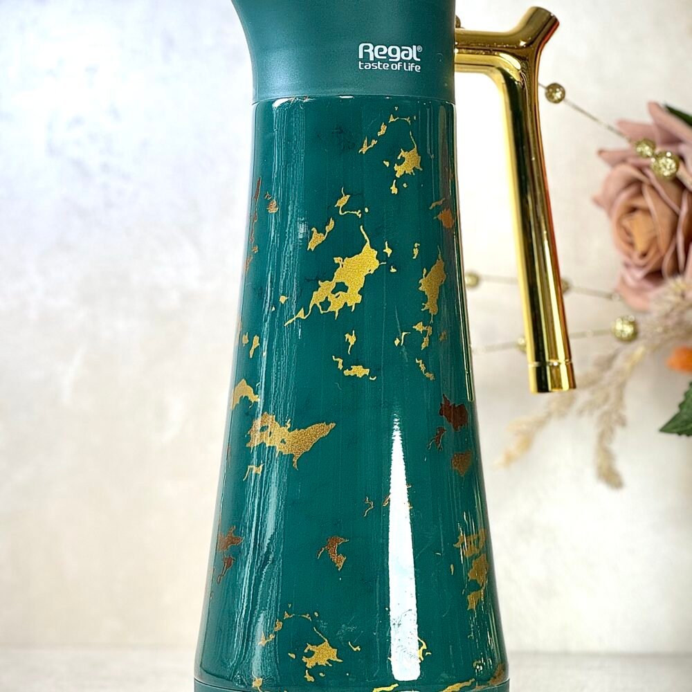 Ensemble de Thermos Verts avec Décorations Dorées – Disponible en 2 Tailles
