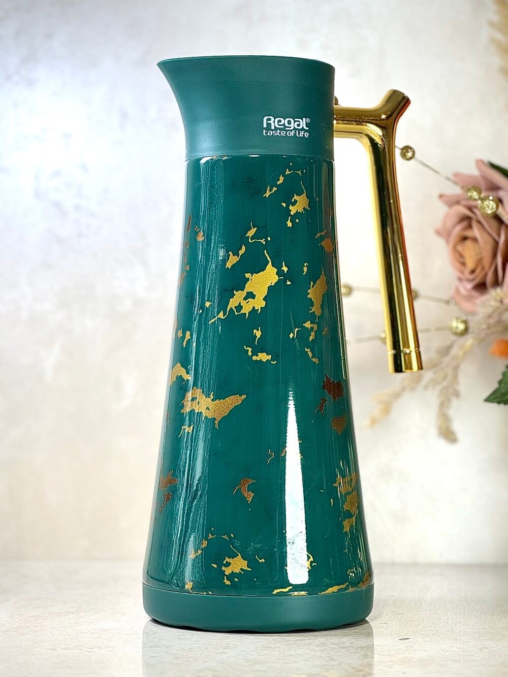 Ensemble de Thermos Verts avec Décorations Dorées – Disponible en 2 Tailles