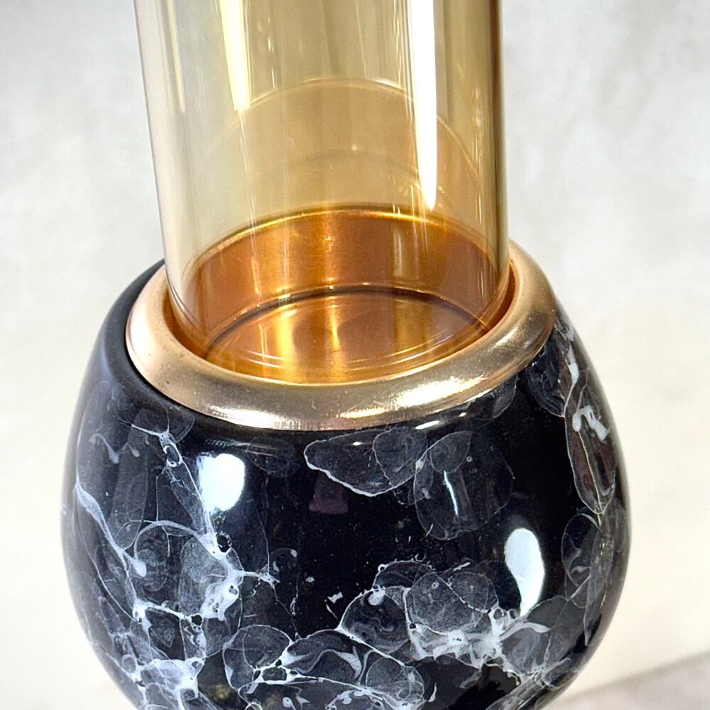 Ensemble de 3 Bougeoirs Élégants Noir et Doré – Harmonie Chic et Design Contemporain